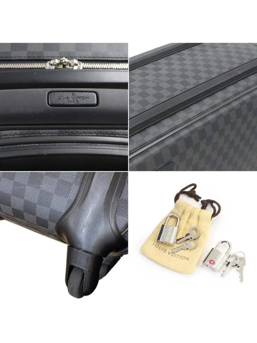 Louis Vuitton Damier Graphite Zephyr 70 Carrie Bag Black Silver